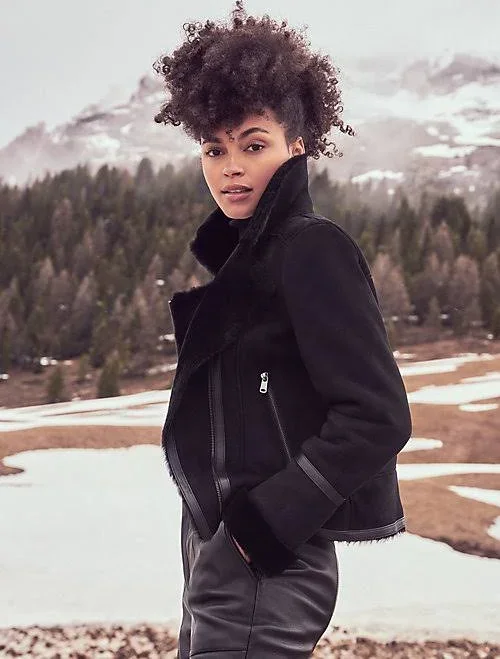 Overland Mila Sheepskin Moto Jacket