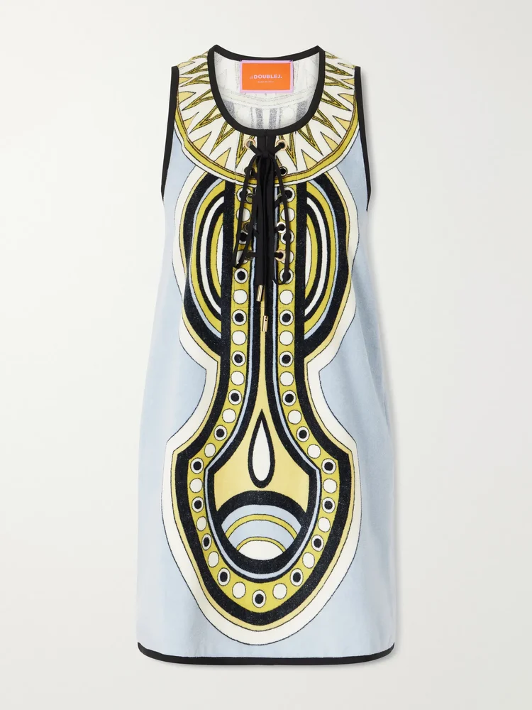 Totem printed cotton mini dress