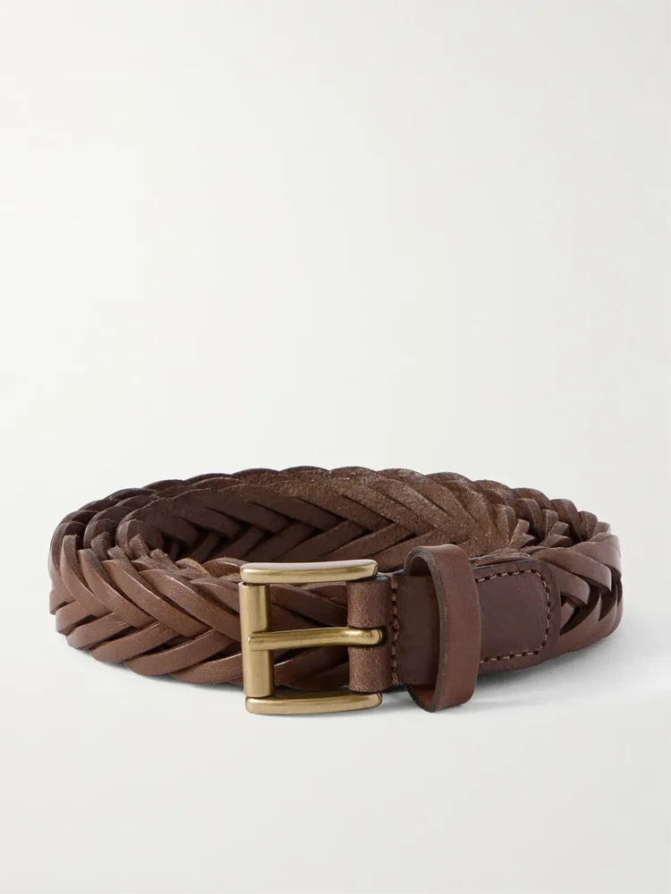 2.5cm Woven Leather Belt