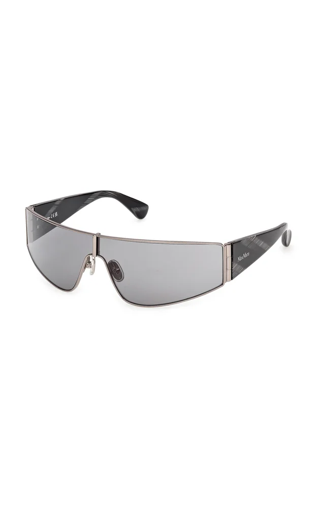 Mask-Frame Metal Sunglasses