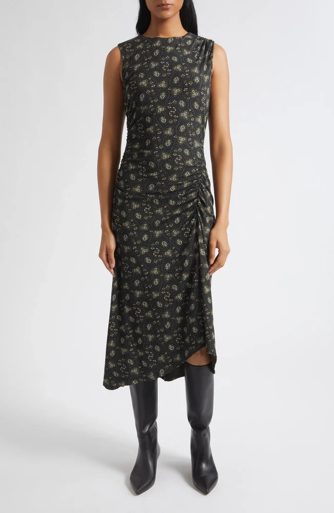 Theodora Ruched Midi Dress