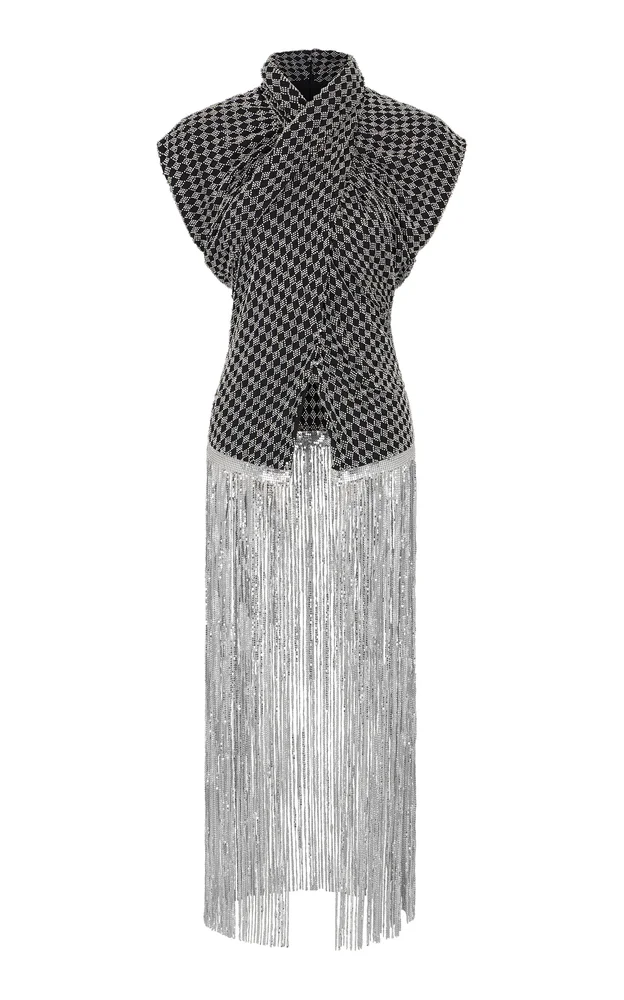 Embellished Fringe Twill Top