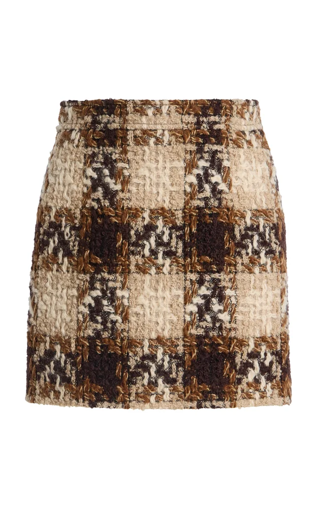 Checked Tweed Mini Skirt