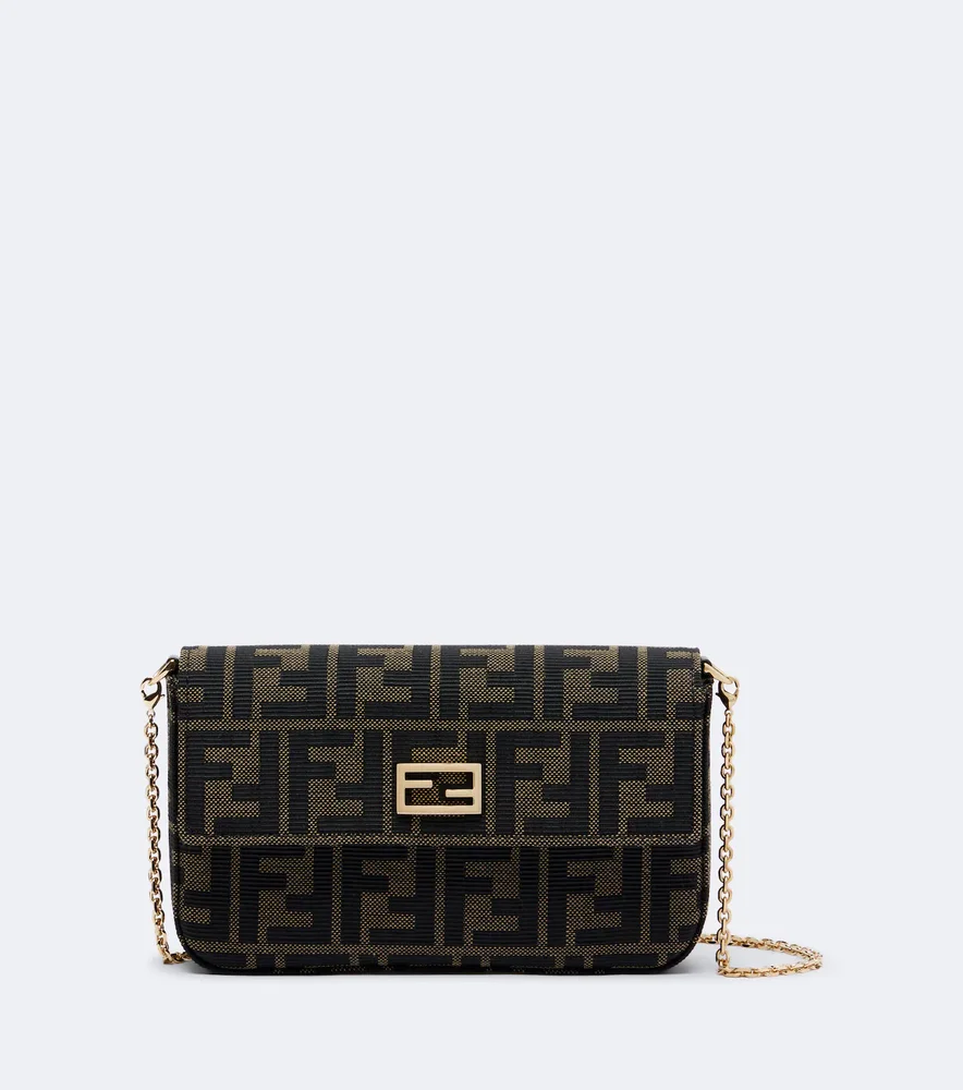Tube FF Zucca jacquard wallet on chain