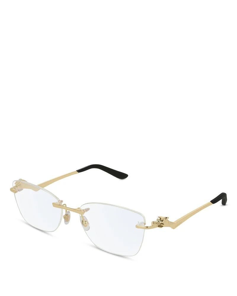 Panthère Classic Rimless Rectangular Eyeglasses, 57mm