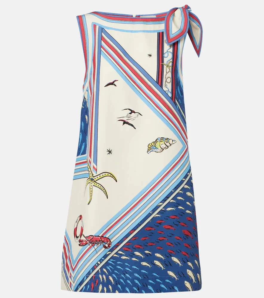 Apollo bow-detail printed minidress