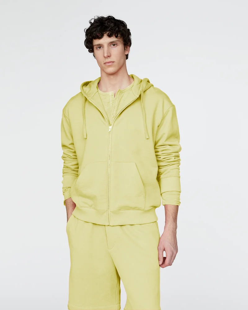 French Terry Zip-Up Hoodie - Mellow Yellow
