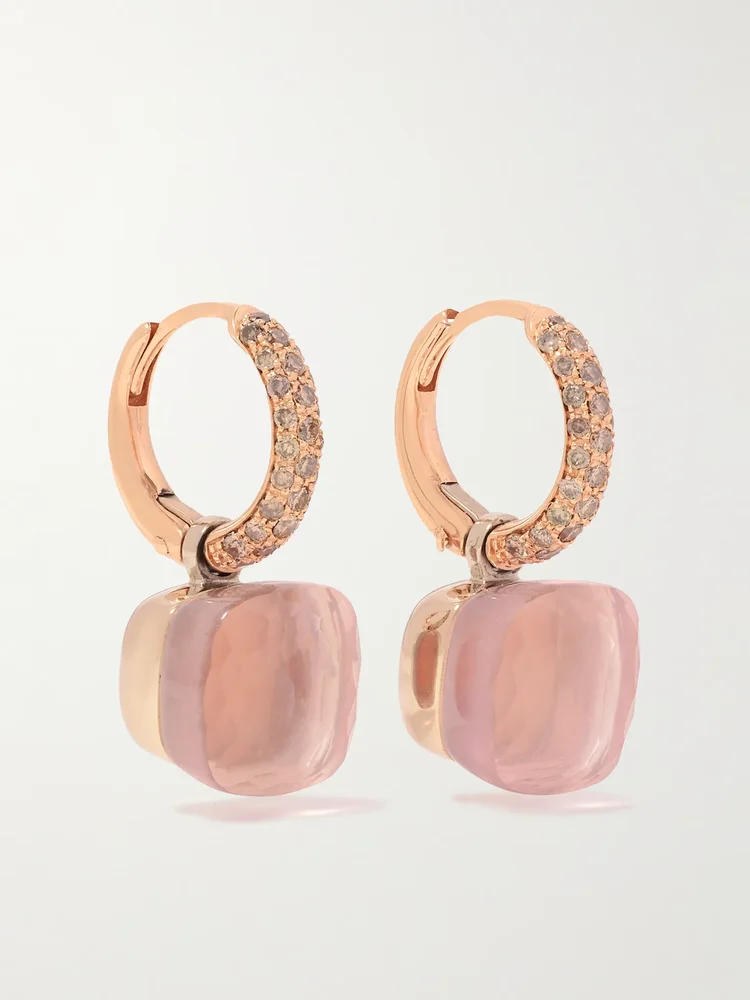 Nudo 18-karat rose and white gold multi-stone earrings