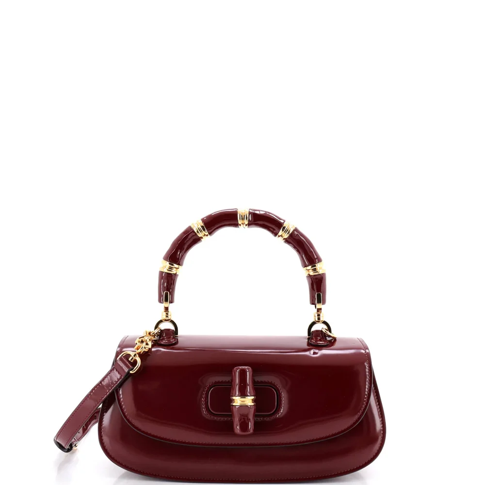 Pre-Owned Bamboo Diva Top Handle Bag Polished Leather Medium