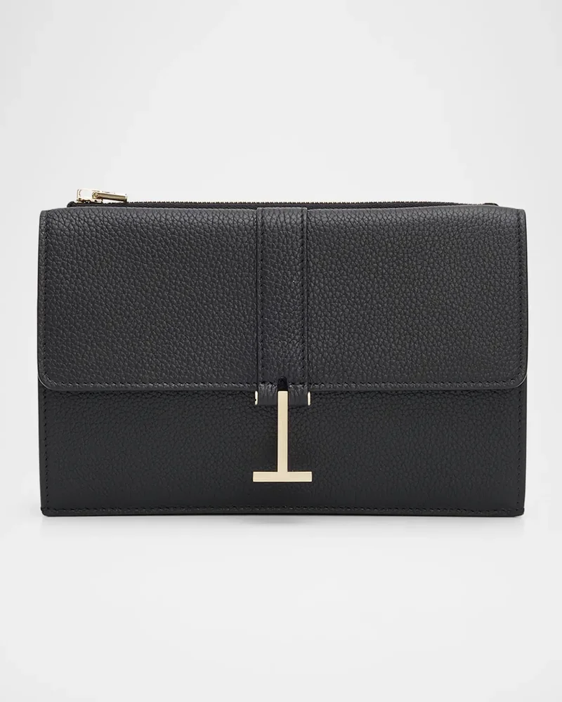 Kara Mini Leather Hanging T Crossbody Bag
