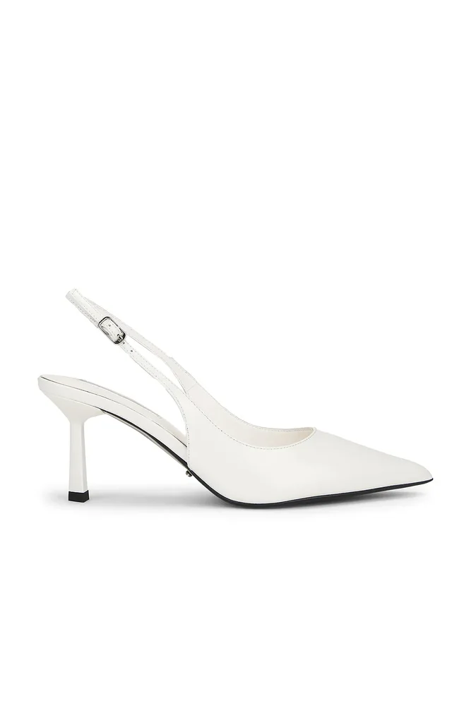 Baz Pump in White Hi Shine