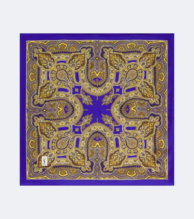 Paisley silk twill scarf