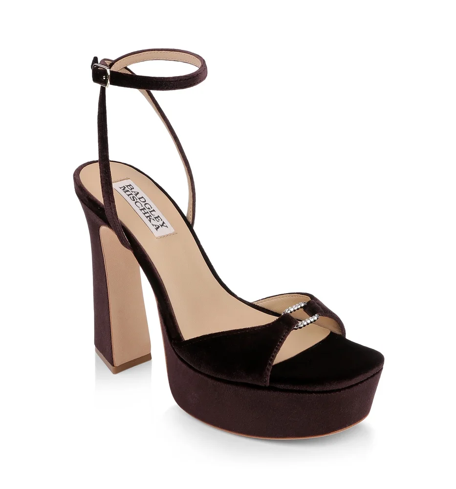 Romina II Embellished Leather Platform Sandals