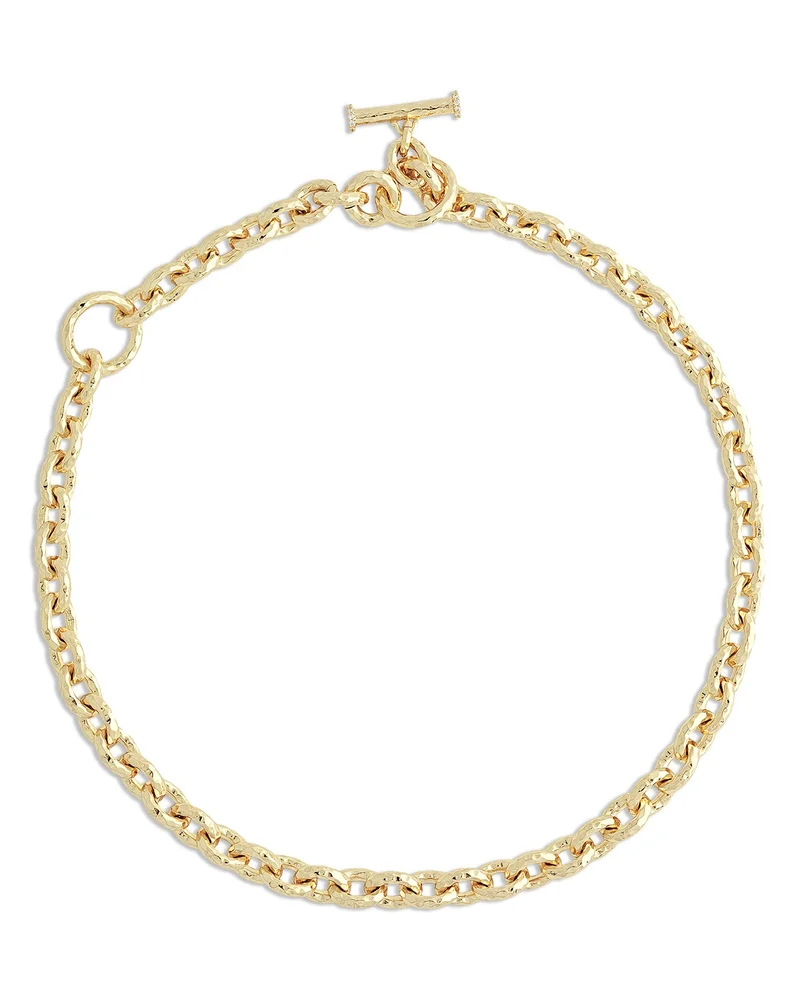Farrier 18K Yellow Gold Plated Chain Necklace, 16"-18"L