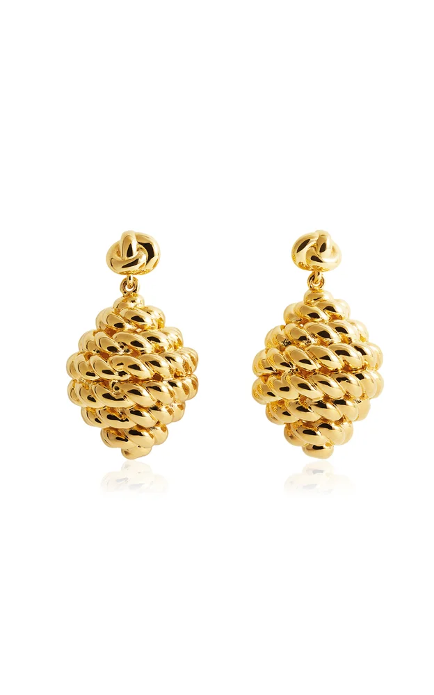 Gold-Plated Rope Drop Earrings