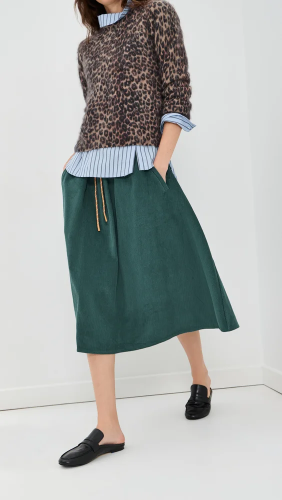 Arlen Corduroy Midi Skirt