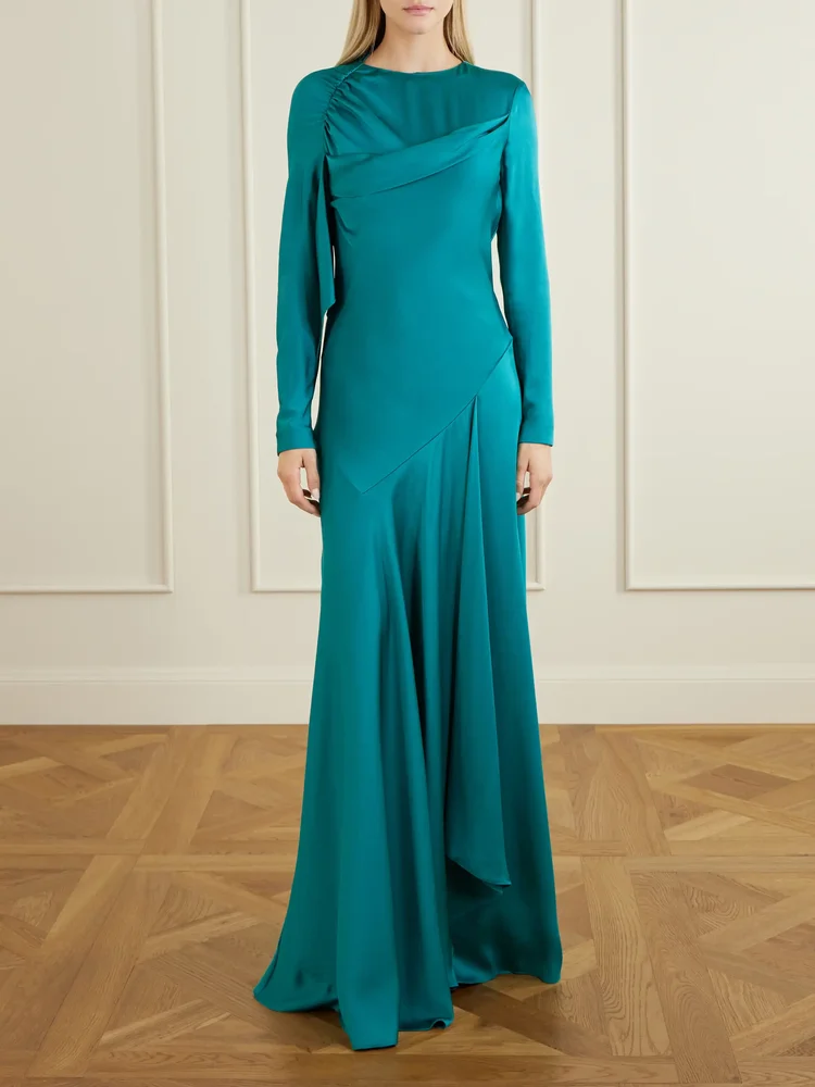 Draped Satin Gown