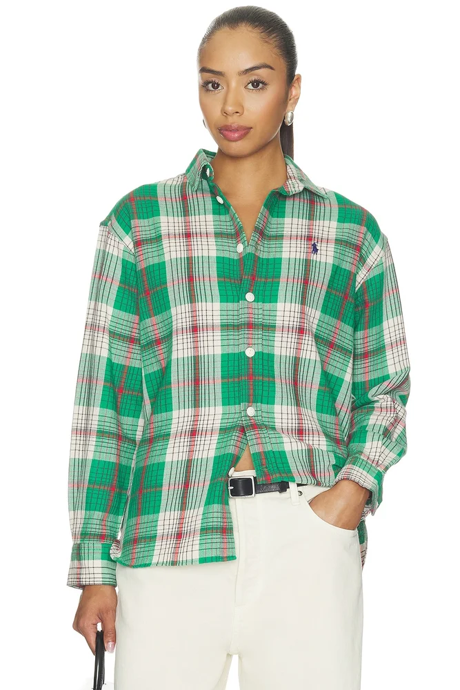 Twill Long Sleeve Collared Sport Shirt