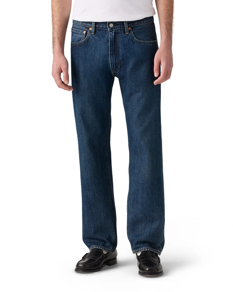 555 Relaxed Straight Fit Cotton Jeans in Check The Score