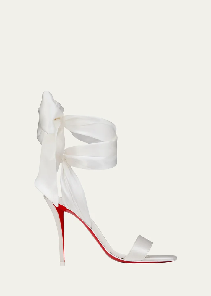100mm Miss Z Satin Ankle-Wrap Sandals