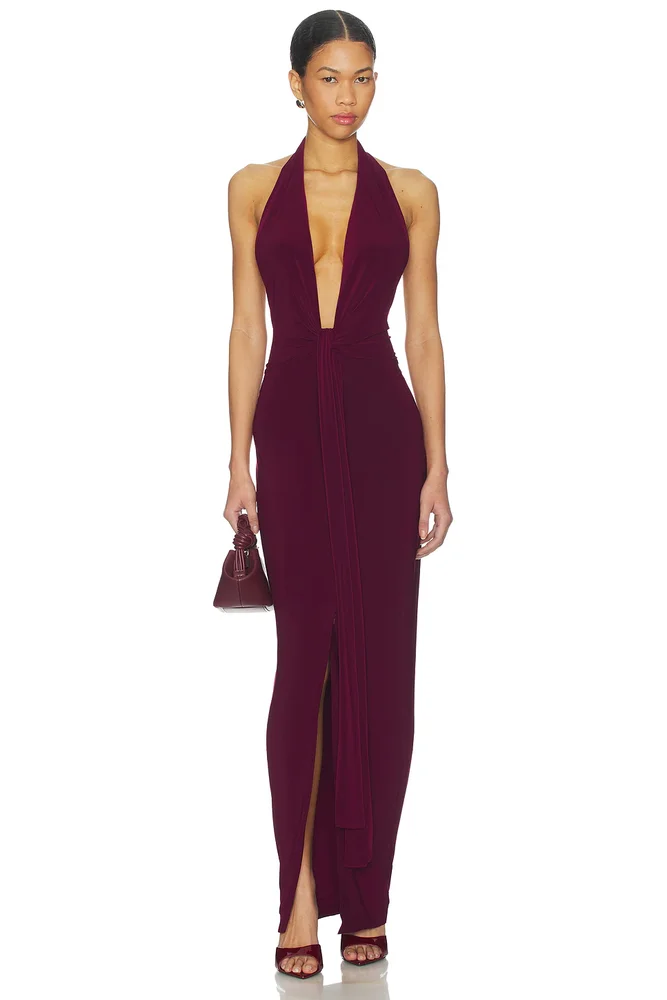 x REVOLVE Tie Front Halter Gown