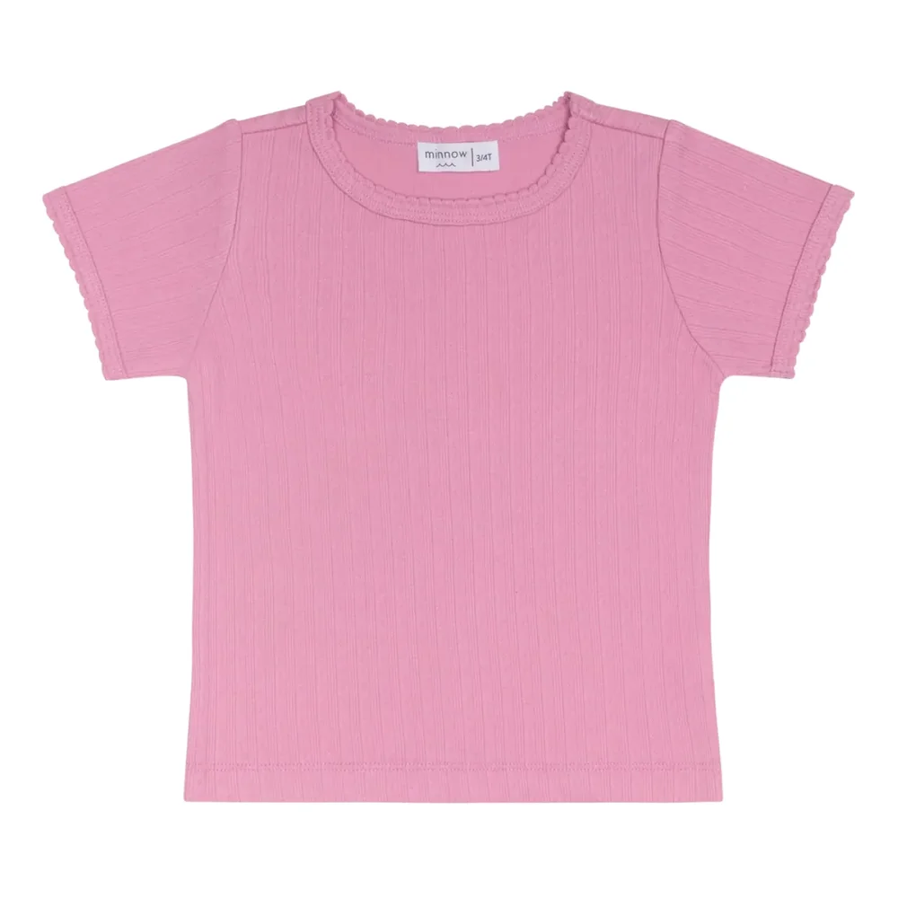 minnow girls blush pointelle shirt