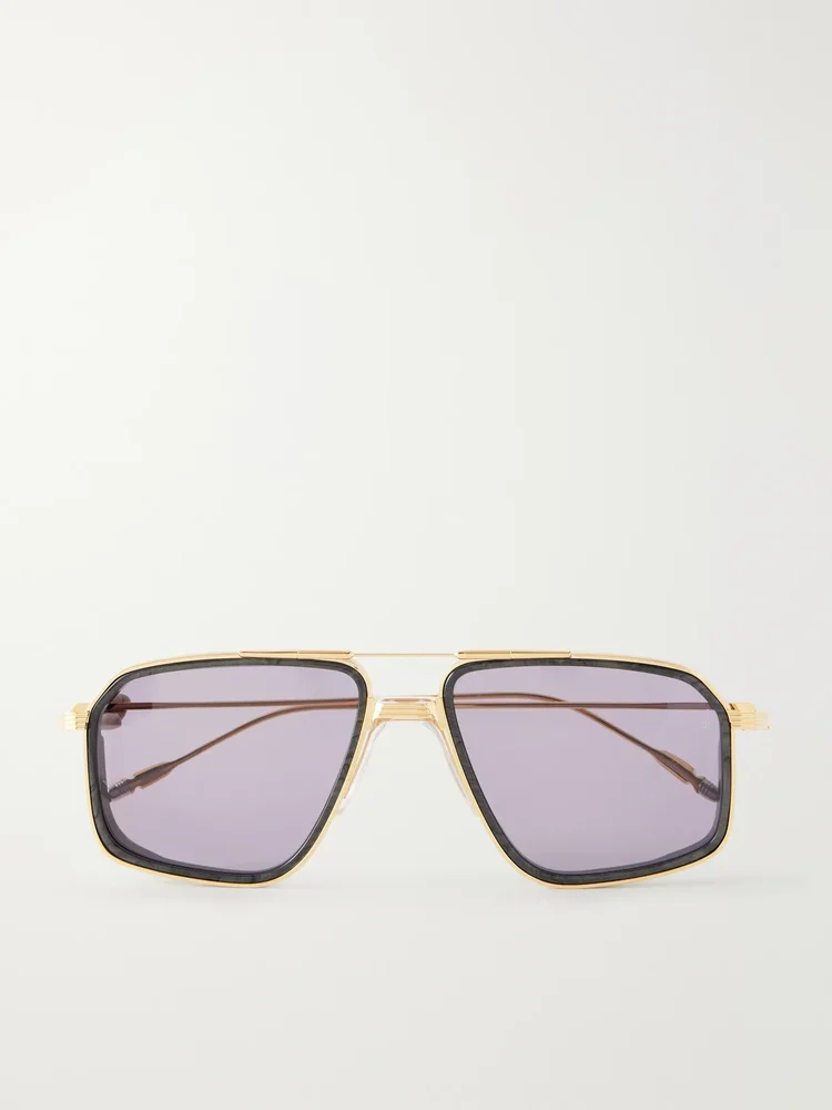 Jagger double-bridge aviator-style titanium sunglasses