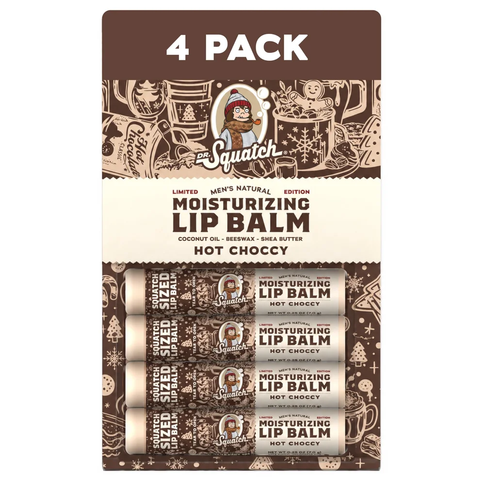 Natural Lip Balm 4-Pack in Hot Choccy