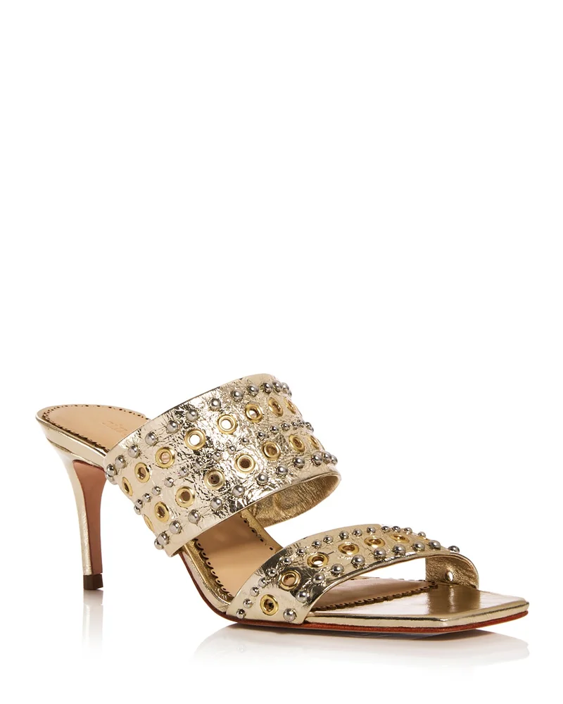 Sutton Embellished Metallic Leather Sandals