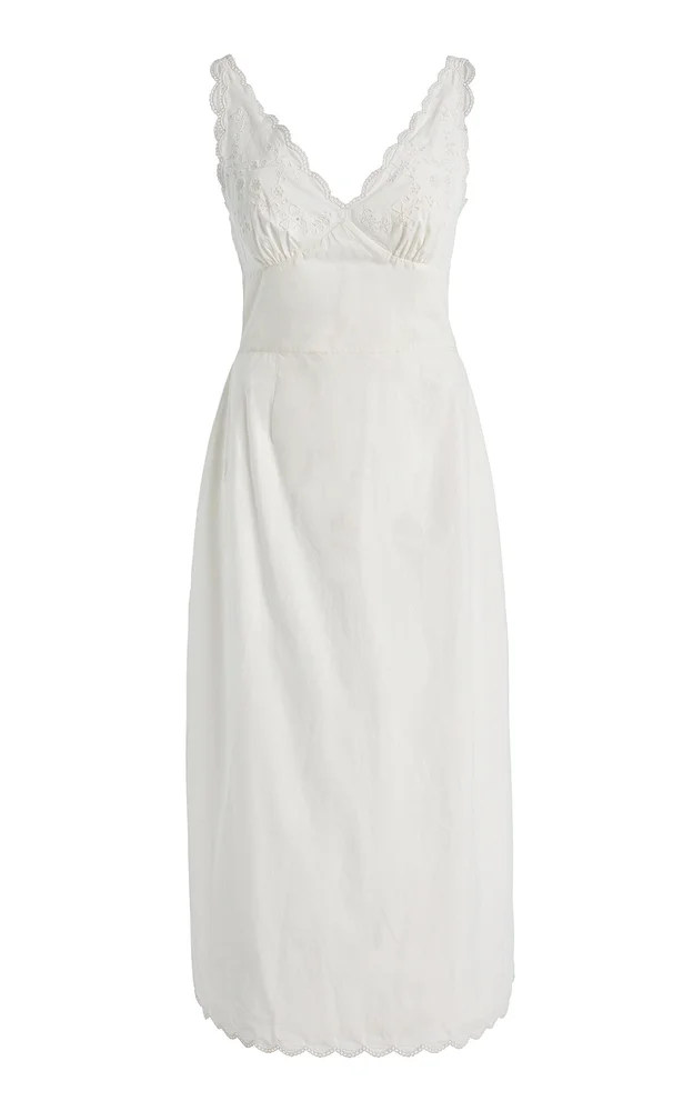 Exclusive Lois Broderie Anglaise Cotton Midi Dress