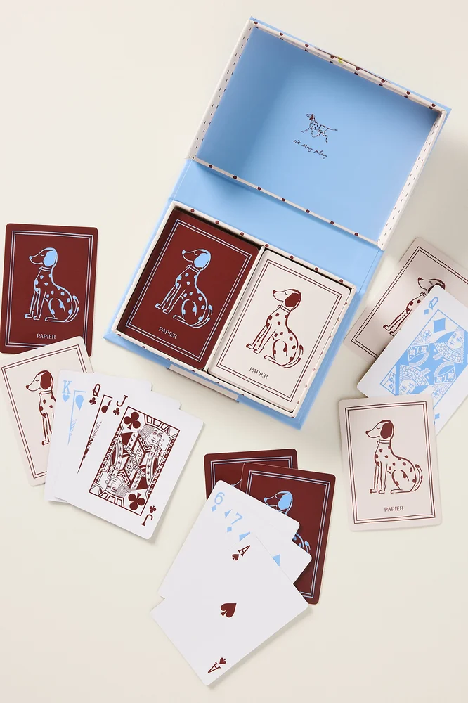 Anthropologie X Papier Dog Double-Deck Playing Card Set