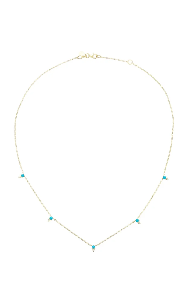 Devere 14K Gold Turquoise And Diamond Necklace
