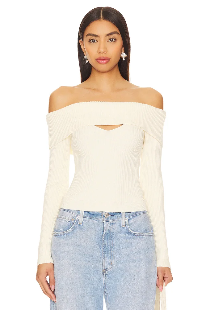 ASYMMETRIC KNIT JUMPER WITH CUFF BRACELET