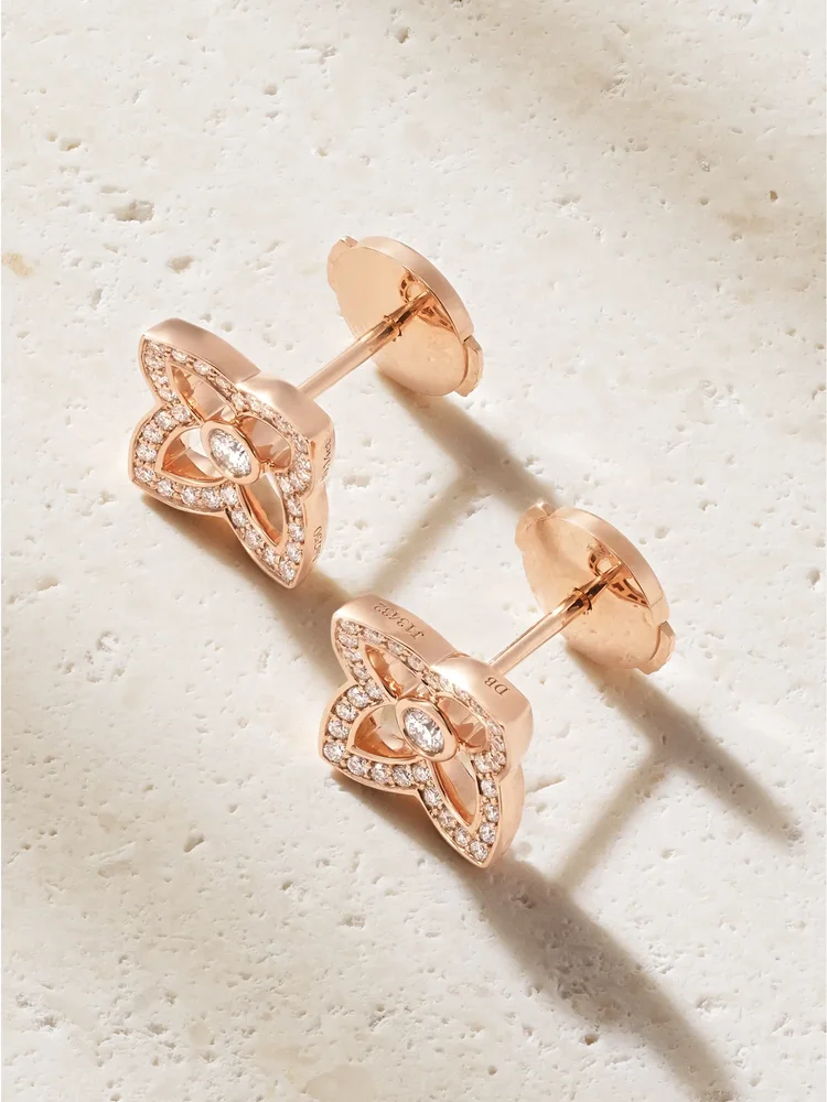 Lotus by DE BEERS 18-karat rose gold diamond earrings