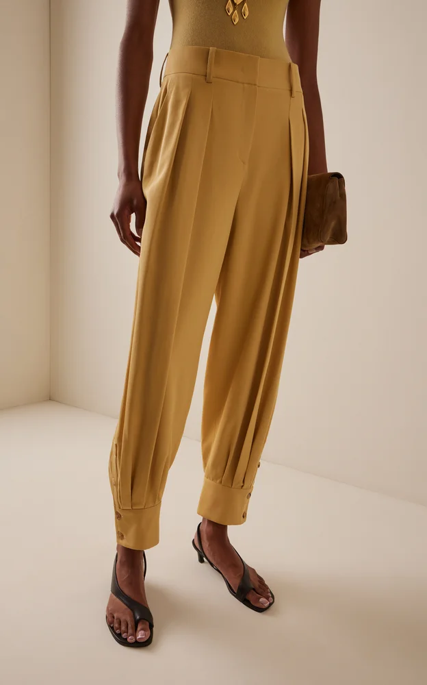 Silk Gabardine Tapered Pants