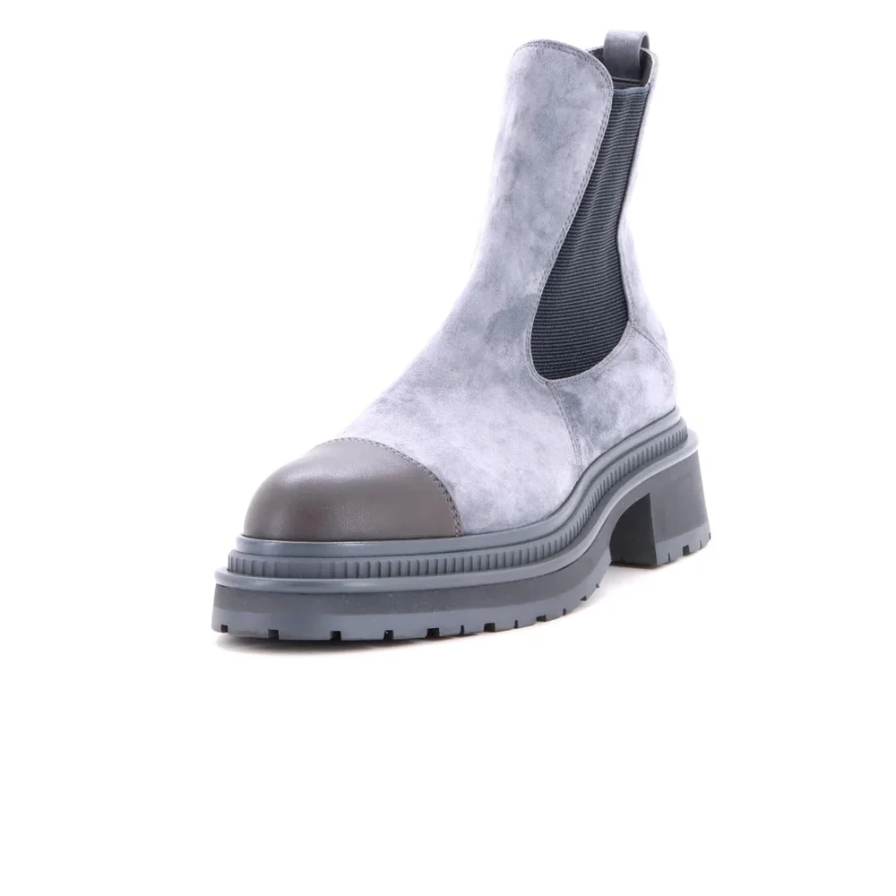 Chanel Cap Toe Chelsea Boots Suede with Leather