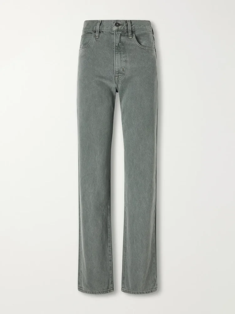 High-rise straight-leg jeans