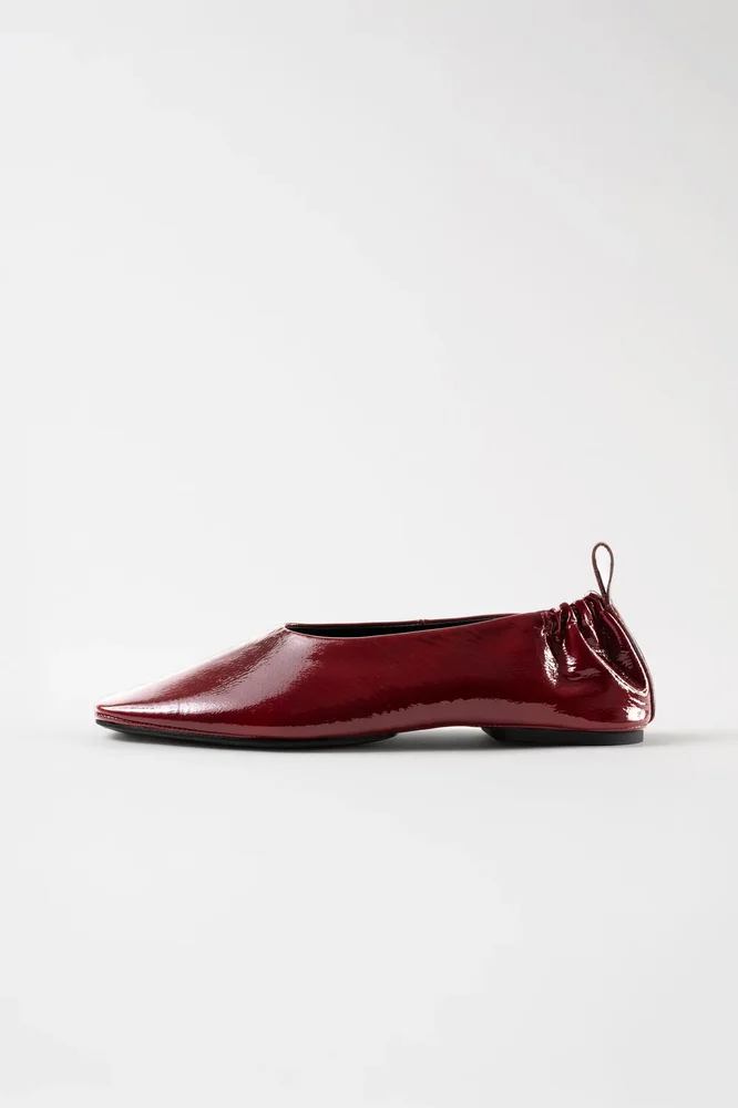 Mina Patent Ballerina in Burgundy