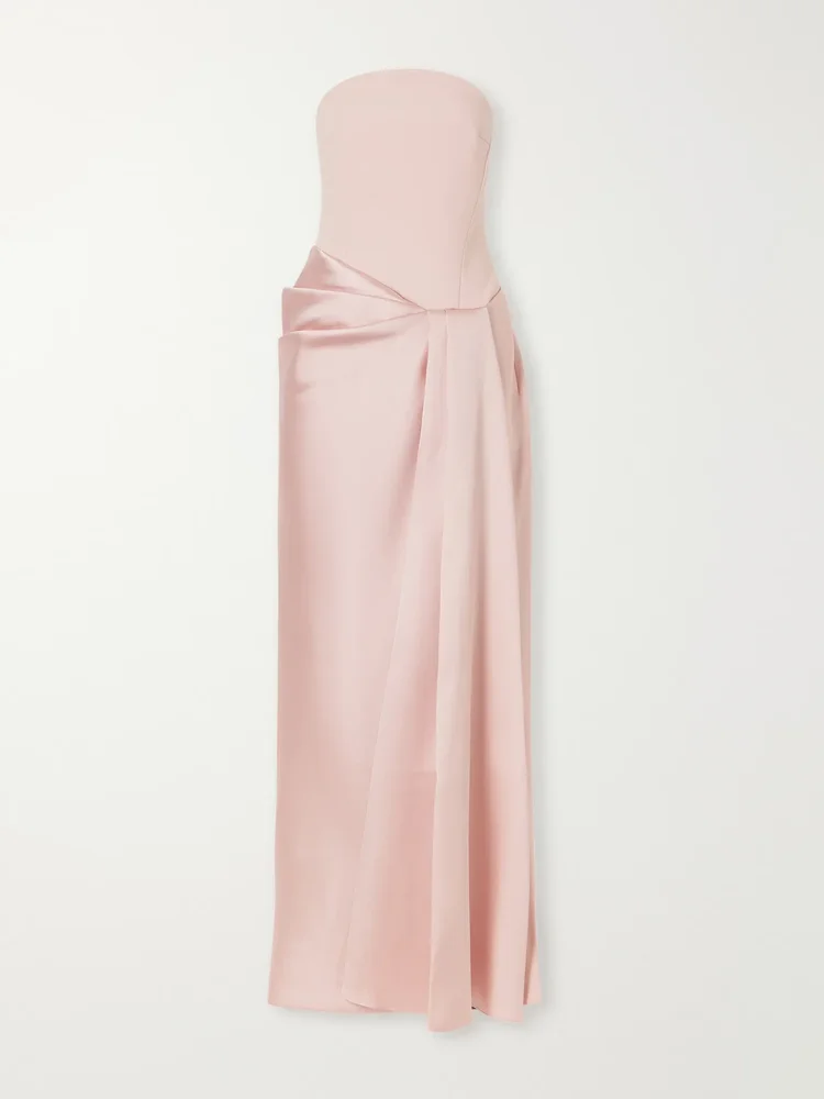 Seri strapless crepe gown