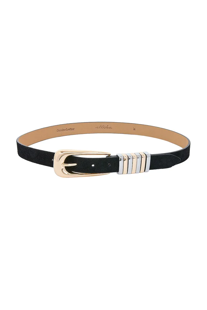 Metal Core Suede Belt