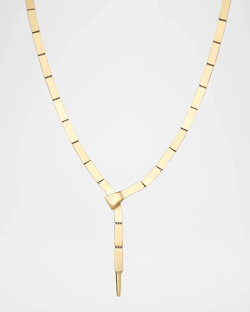 14K Flash Tile Lariat Necklace