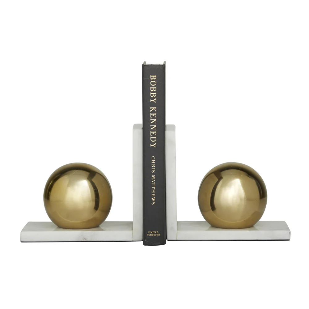 Marble Orb 7 lbs Decorative Bookends Set