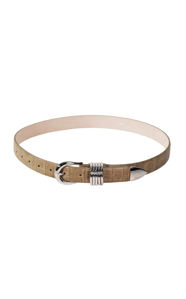 Hollyhock Alligator-Embossed Leather Belt