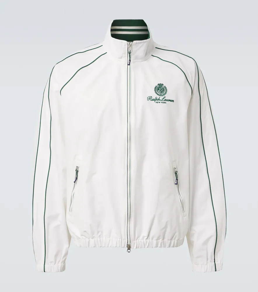 Logo cotton-blend track jacket