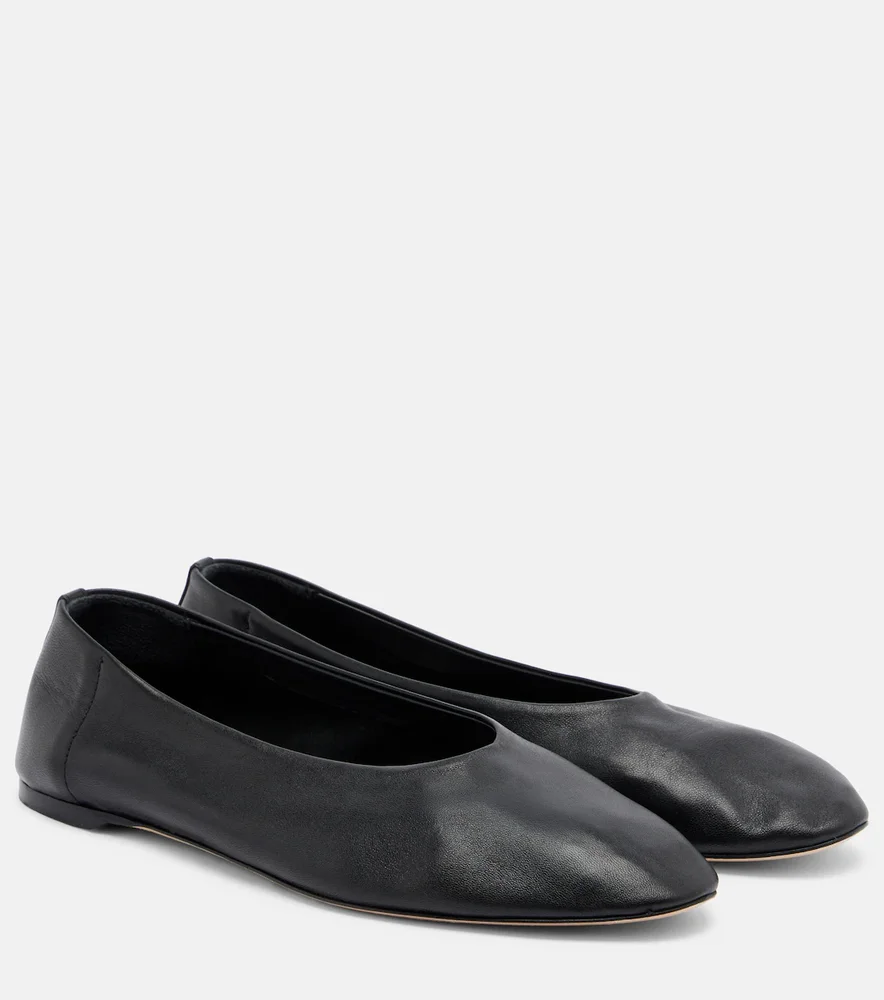 Leather ballet flats