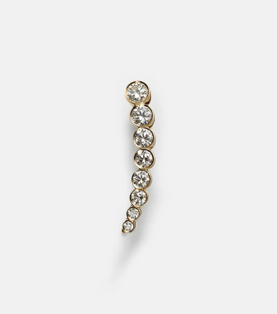 Croissant De Lune 18kt gold single earring with diamonds