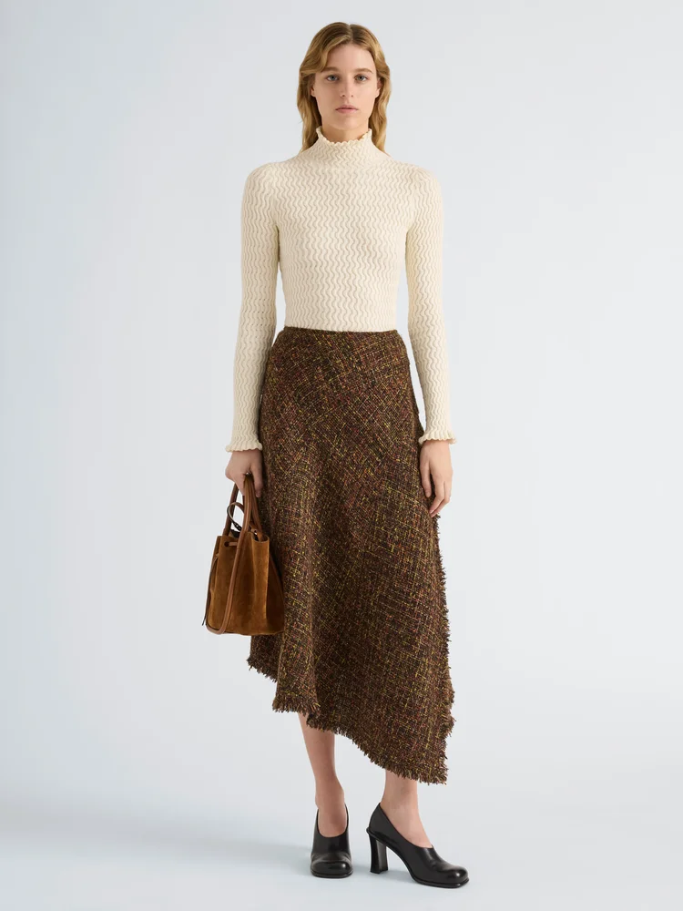 Proenza Schouler Layne Skirt in Tweed - Henna Multi