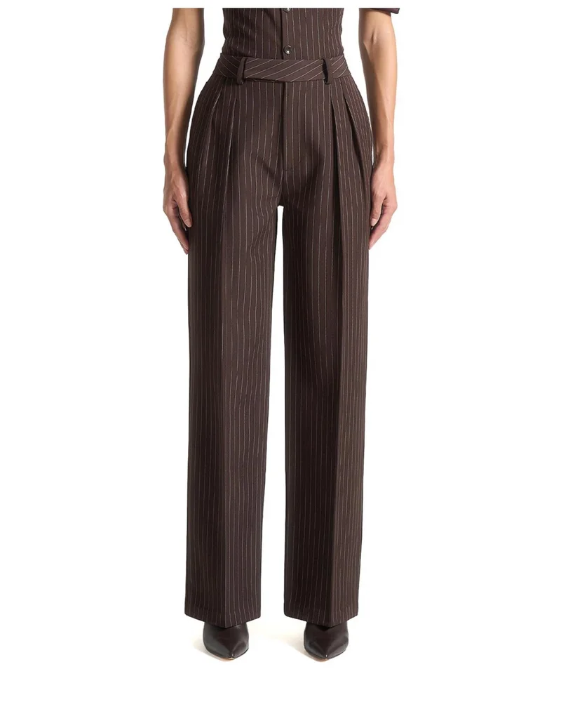 Julie Pinstripe Twin Pleat Tailored Trousers