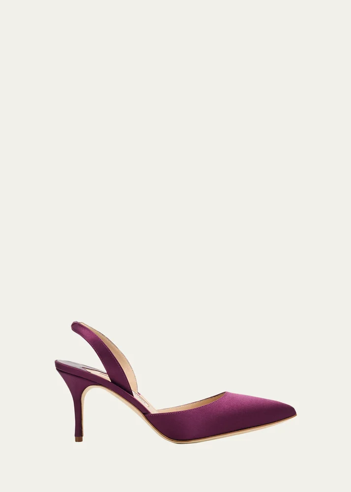 70mm Carolyne Satin Slingback Pumps