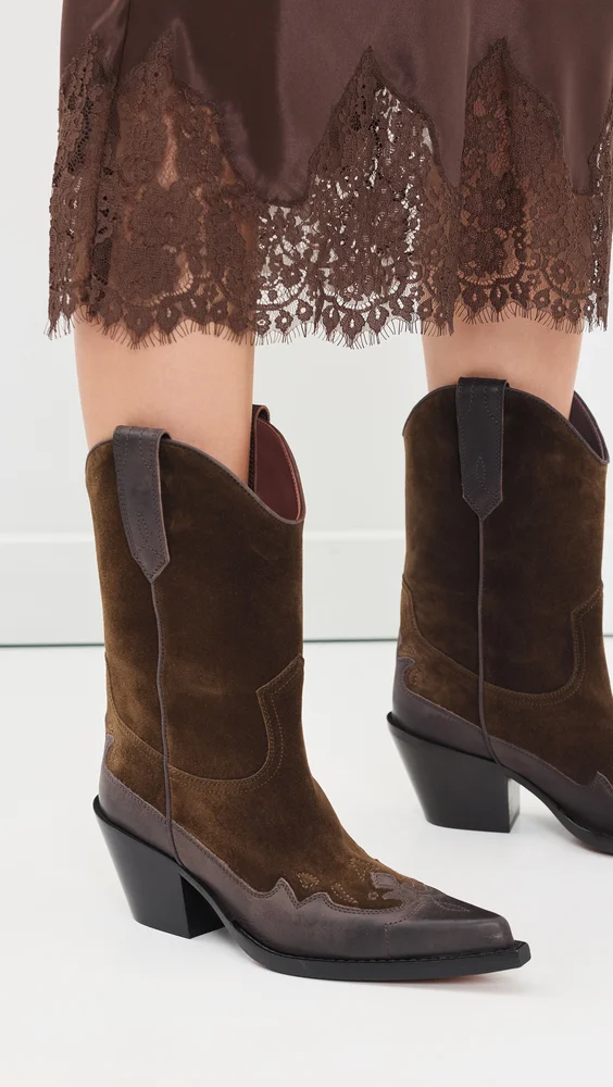 Dakota Mid-Calf Embroidered Boots